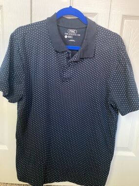 PD&C Black Polo with White Micro Dots